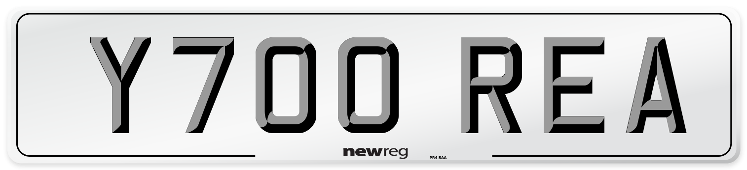 Y700 REA Number Plate from New Reg